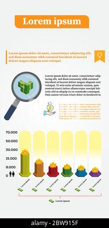 Illustration of Modern Business colorful infographic with title,elements, creative,shapes - vector Stock Vector