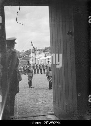 Territorial Army recruits at camp in Chichester , Sussex . Drilling . 1939 Stock Photo