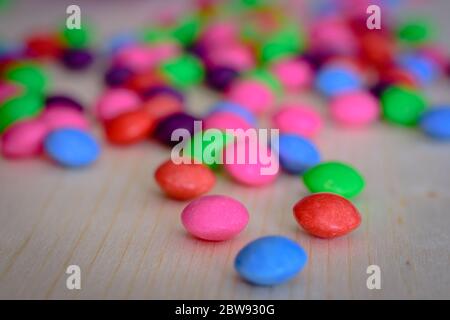 Variety of colorful sweet candies. Stock Photo