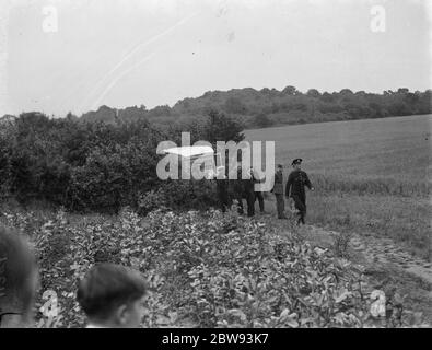 An ambulance arriving at where a de Havilland Tiger Moth aircraft crashed near Wilmington , Kent . 1939 Stock Photo