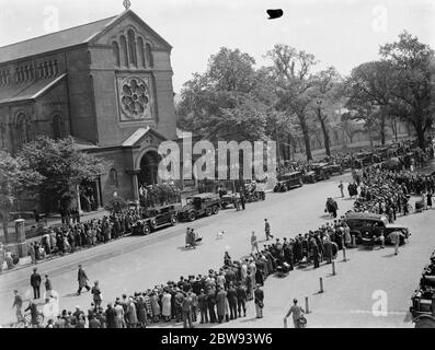 A military funeral procession in Woolwich , London . 23 May 1939 Stock Photo