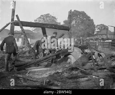 A fire at Ridley Court Farm in New Ash Green , Kent . 1938 Stock Photo