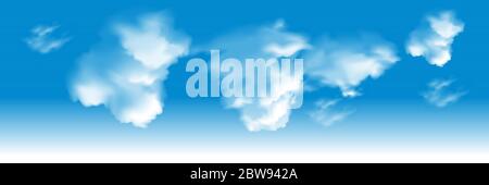Realstic cloud on blue sky - editable vector illustration Stock Vector