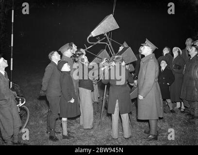 Anti aircraft display in Dartford , Kent . An aircraft sound locator device demonstration . 1938 Stock Photo