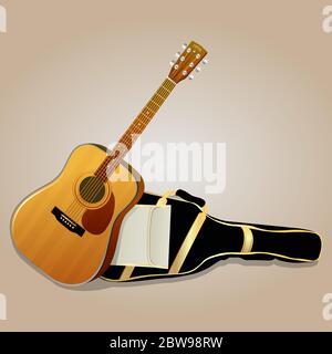 Illustration of guitar, with nice background vector Stock Vector