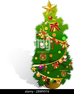 Illustration of chrismast tree, with white background vector Stock Vector
