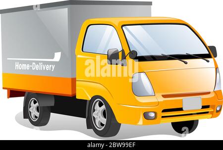 Illustration of home delivery, with white background vector Stock Vector