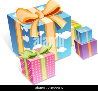 Illustration of gift box, with white background vector Stock Vector