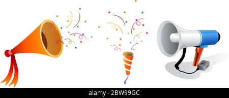 Illustration of event speakers, with white background vector Stock Vector
