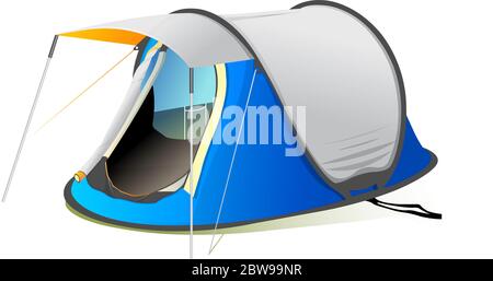 Illustration of mounting tent, with white background vector Stock Vector