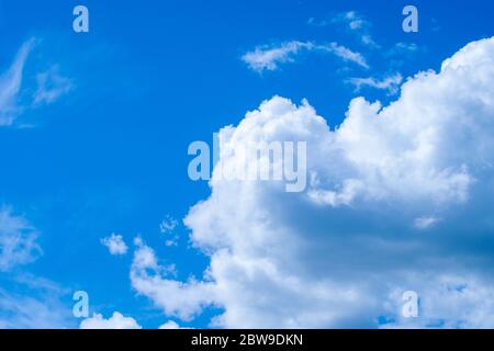 Beautiful blue sky with clouds, natural background Stock Photo - Alamy