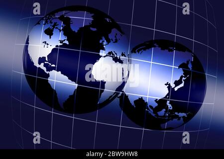Digitally generated image of globes Stock Photo
