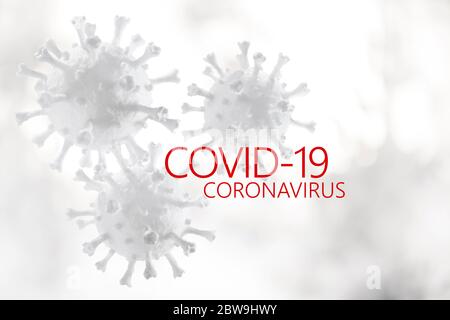 CoronavirusÂ models with Covid-19 sign Stock Photo
