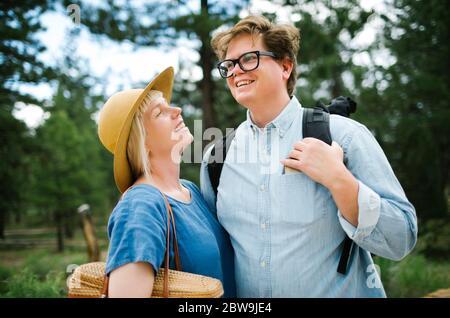 USA, Utah, Bryce Canyon, Portrait of couple in national park Stock Photo