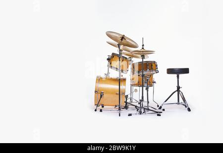 Drum set against white