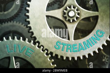 Handwriting text writing Live Streaming. Conceptual photo displaying audio or media content through digital devices Stock Photo
