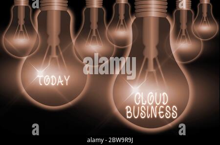 Word writing text Cloud Business. Business photo showcasing internetbased delivery of services made available to users Stock Photo