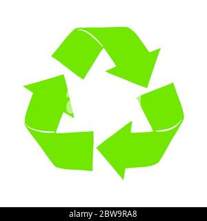 Recycle symbol, turned green arrows. Recycle tuern icon, eco recycling, organic rotation, vector illistration Stock Vector