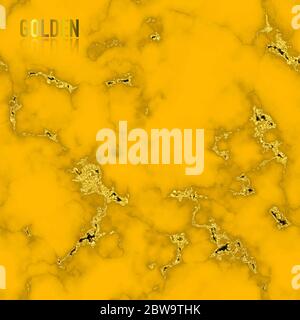 Yellow marble with gold foil texture seamless pattern background. Abstract  texture can be used wallpaper decoration element. pattern swatches include Stock Vector
