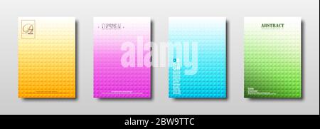 Abstract geometric square texture with colorful gradient background for minimal cover design. Future template design for web placard poster banner. - Stock Vector