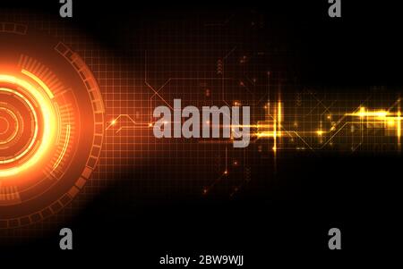 Abstract technology background, digital communication network computer, futuristic energy science system Stock Vector