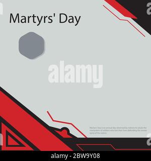 is an annual day observed by nations to salute the martyrdom of soldiers who lost their lives defending the sovereignty of the nation. Stock Vector