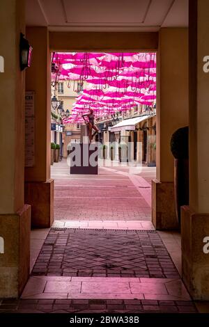 Paris, France - March 17, 2020: View of Paris Royal Village with an 'umbrella sky'. Paris Royal Village passage located near Madeleine Church is very Stock Photo