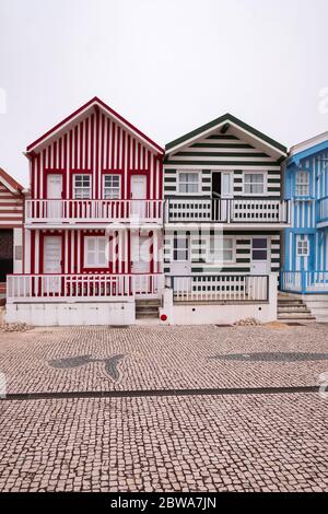 Village with traditional white facade of the houses. No traffic, all ...