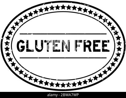 Grunge black gluten free word oval rubber seal stamp on white background Stock Vector