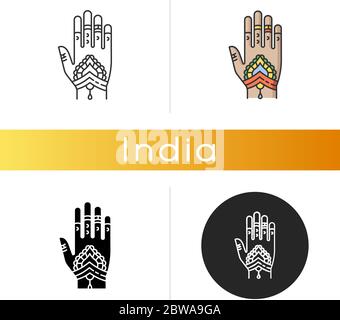Mehndi icon Stock Vector