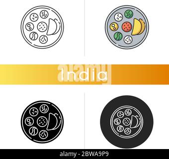 Indian thali icon Stock Vector