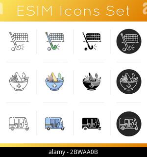 Indian culture icons set Stock Vector