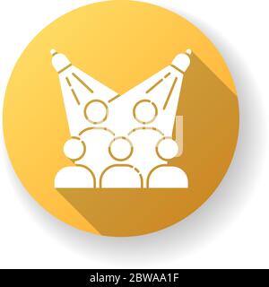 Public event yellow flat design long shadow glyph icon Stock Vector