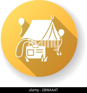 Special event yellow flat design long shadow glyph icon Stock Vector