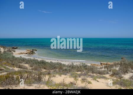 Western Australia Coral Bay - Sand dunes landscape Stock Photo