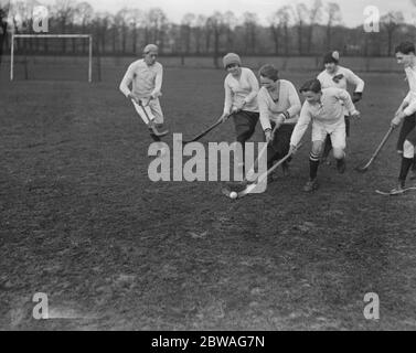 Hockey at Lyons Club , Sudbury 1 February 1920 Stock Photo