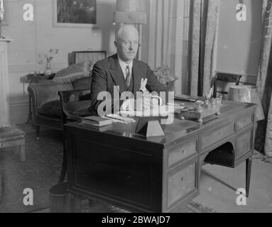 The Earl of Bessborough photographed at his London house , on the occasion of the announcement of his appointment as Governor General of Canada 10 February 1931 Stock Photo