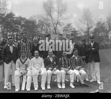 Cricket at Cardiff , Surrey versus Glamorgan Glamorgan team Tom Whittington ( Captain ) , Norman Riches , Johnnie Clay , William Gemmill , Trevor Arnott , Jock Tait , Tom Morgan , William Bates , Frank Ryan , Jimmy Stone , Fred Geary 2 May 1923 Stock Photo