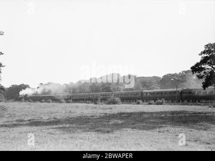 Southern Railway Express passing through the New Forest Stock Photo