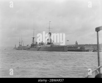 HMAS Australia was one of three Indefatigable-class battlecruisers built for the defence of the British Empire . Post-war budget cuts saw Australia's role downgraded to a training ship before she was placed in reserve in 1921. Stock Photo