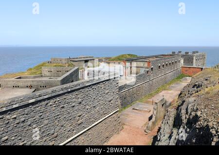 Brean, Burnham-on-Sea, Somerset / UK - May 30, 2020: Brean Down Fort constructed in the 1860s as one of the Palmerston Forts Stock Photo