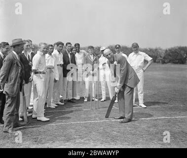 Martin Bladen Hawke, 7th Baron Hawke of Towton Opens New Cricket Ground of the Indian Gymkhana Cricket Club at Osterley in the West London 24 May 1922 Stock Photo