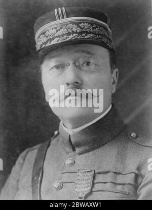 In Command of French troops Invading the Ruhr General Degoutte who is in charge of the French troops invading German failure to pay reparations under the Treaty of Versailles in 1923, France and Belgium occupied the industrial Ruhr area of Germany 11 January 1923 Stock Photo