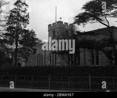 St Mary 's Parish Church , Finchley , London . 23 November 1932 Stock Photo