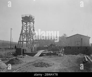 Coal from war wrecked coalfield of Lens . A new shaft head and winder nearly completed at No 3 Pithead . 23 September 1920 Stock Photo
