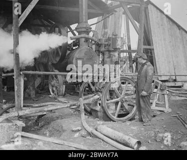 Coal from war wrecked coalfield of Lens . A small section of one of the pumps at one of the Pitheads for the extraction of water from the workings . 23 September 1920 Stock Photo