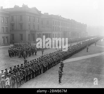 Inspection of the National Guard at Wellington barracks . 1916 Stock Photo