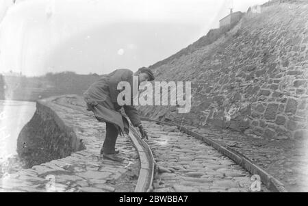 Old railway tracks at Bude , Cornwall , taken for the London and South Western Railway Stock Photo