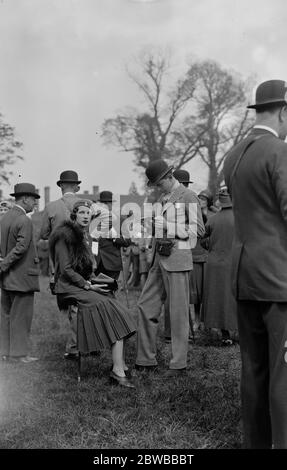 United Hunt meeting at Lingfield racecourse . Lady Fiona Fuller . 1st May 1932 Stock Photo