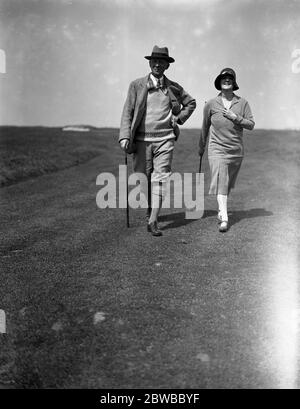 Parliamentary golf tournament at Sandwich . Sir Harry Brittain and Mrs Hilton Philipson , M P . Stock Photo